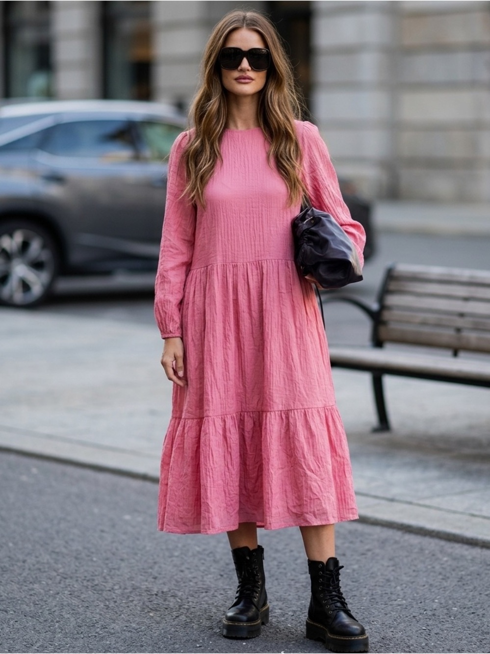 Tiered Pink Dress